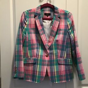 Talbots Multicolor Plaid Blazer